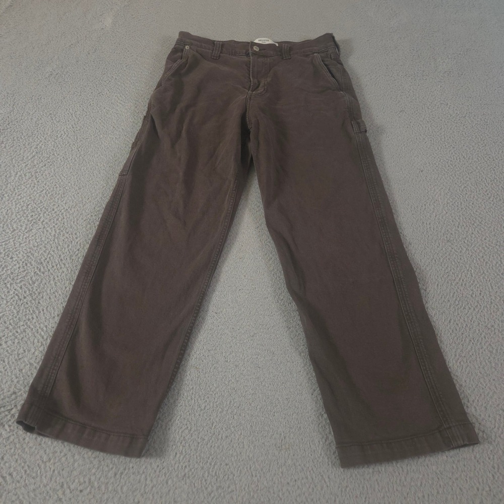 Hollister Pants Mens 31x30 Brown Baggy Straight Leg Cotton Carpenter Utility